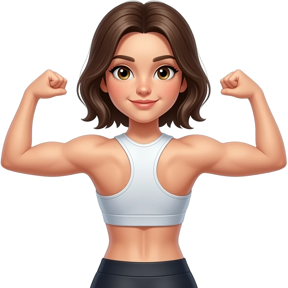 the girl's athletic back and hands emoji
