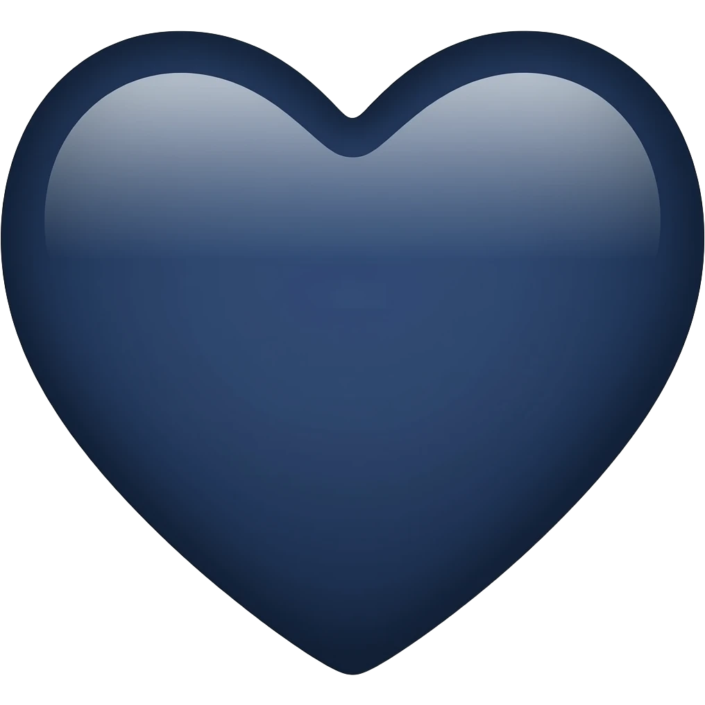 dark navy blue heart that matches like a normal emoji heart emoji