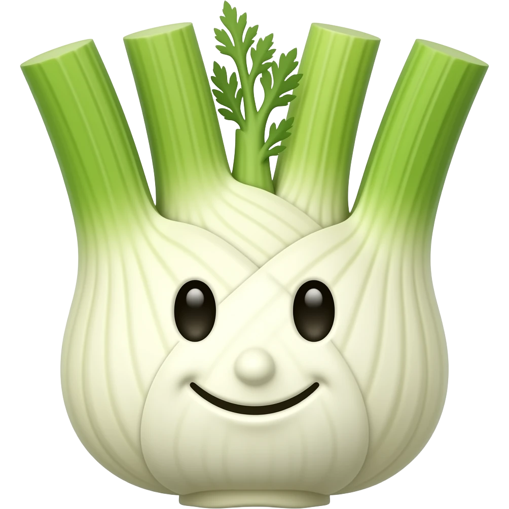 Fenouil rond mignon qui sourit fier emoji