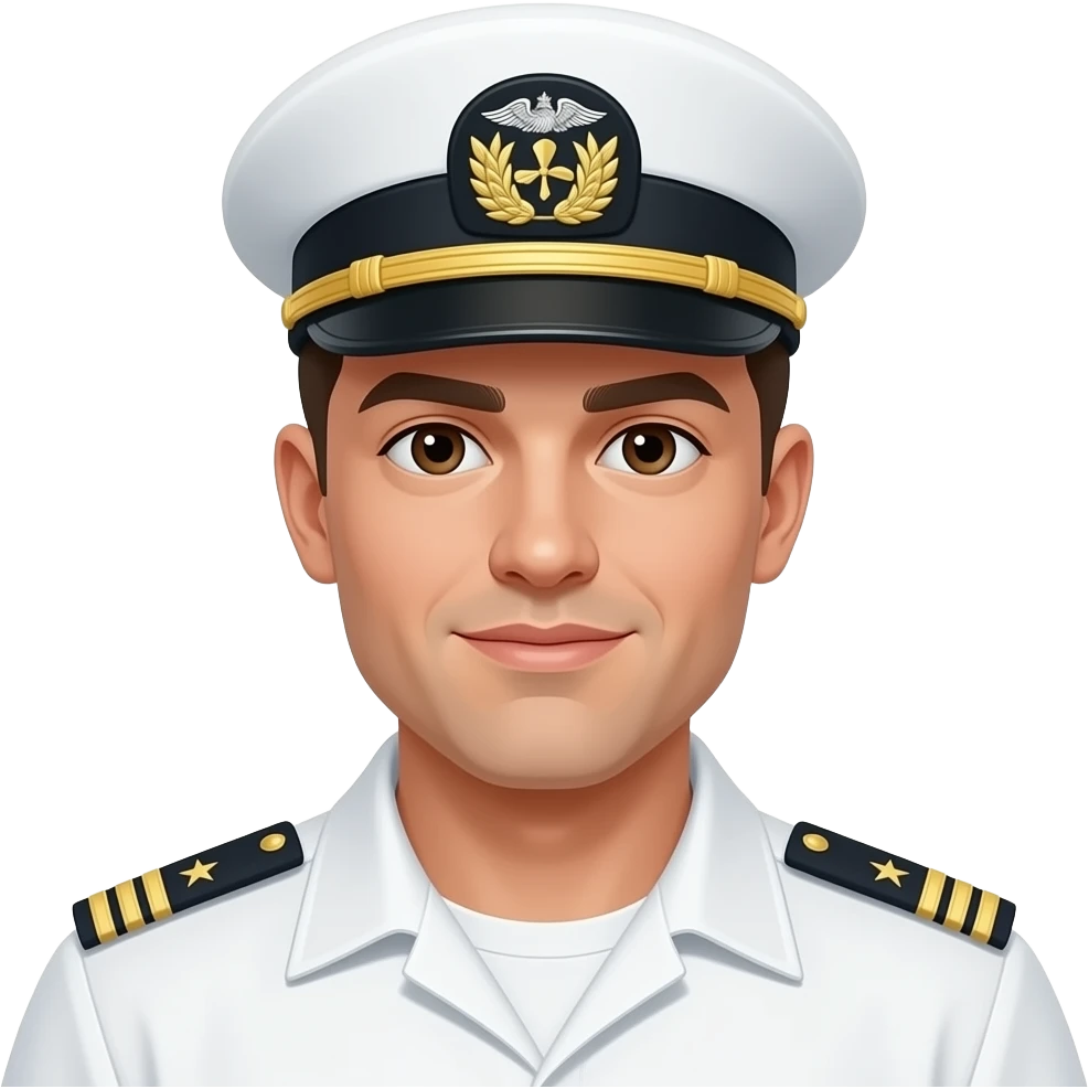 seaman wearing pershing cap and white uniform change the shoulder board and cap logo to propeller emoji
