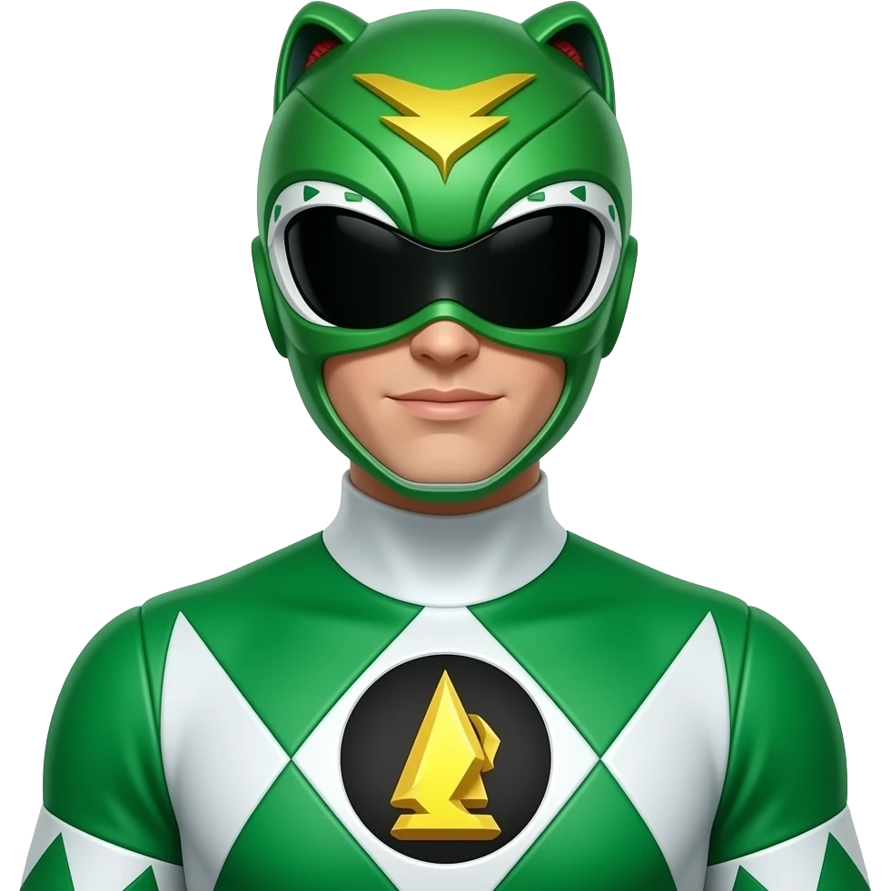 a full  green hero like power rangers emoji