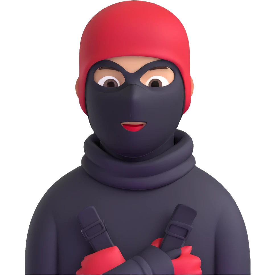 robber in a red ski mask emoji