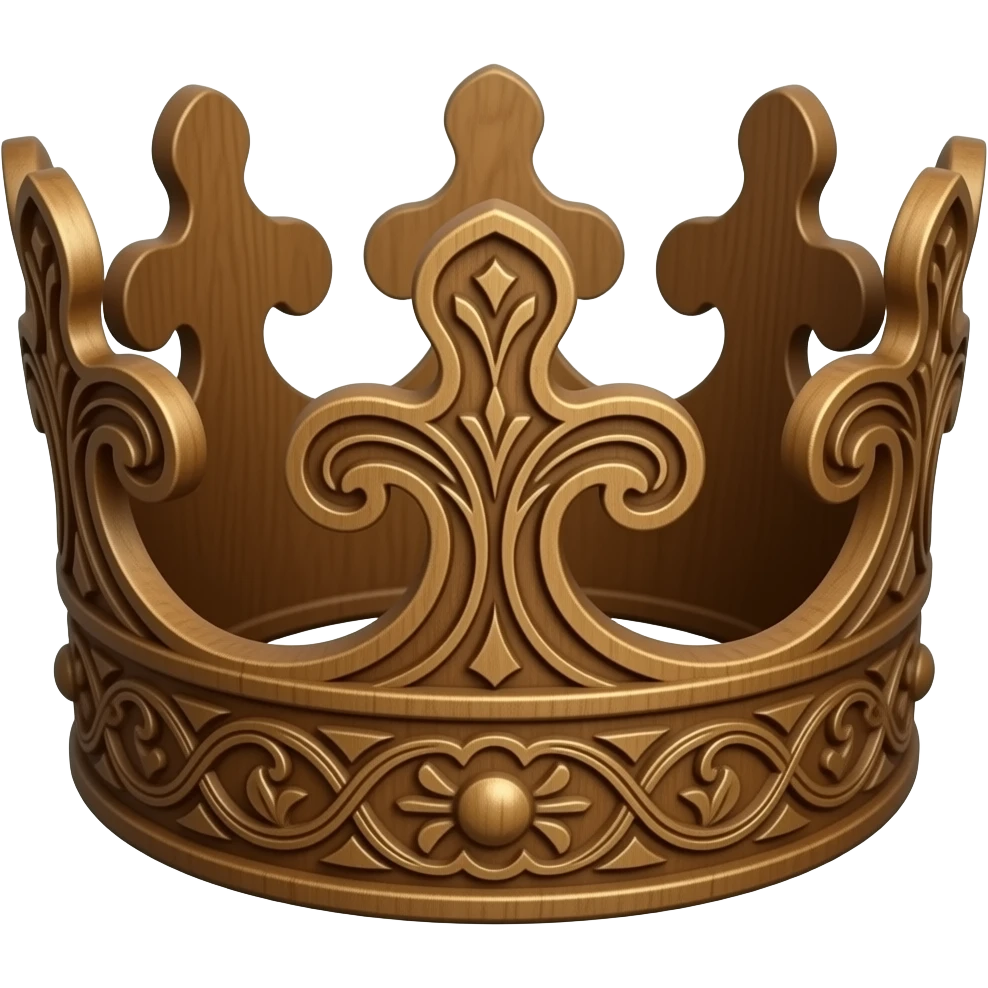 🛡️ A finely detailed wooden boss crown emoji