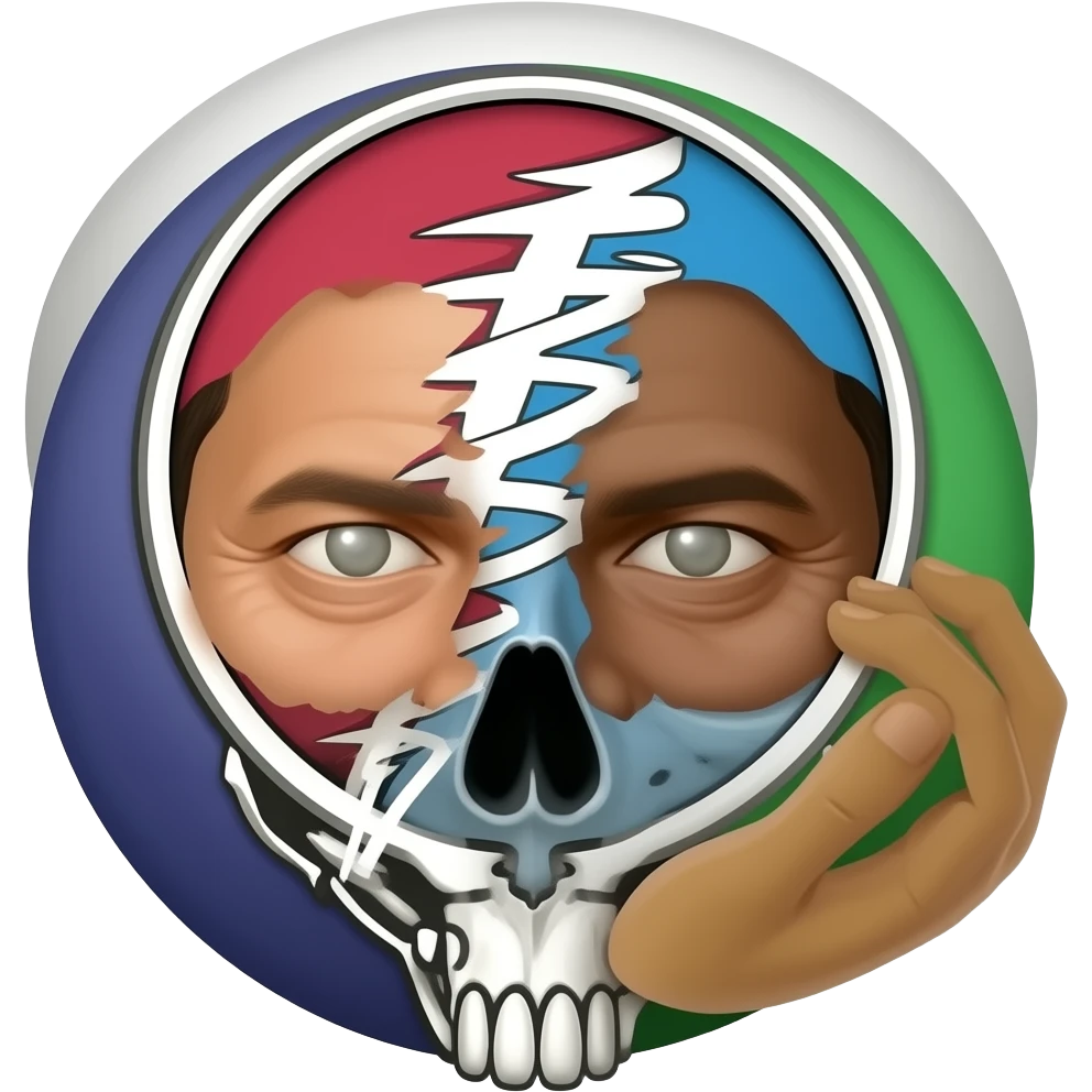 grateful dead steal your face skull monochrome emoji