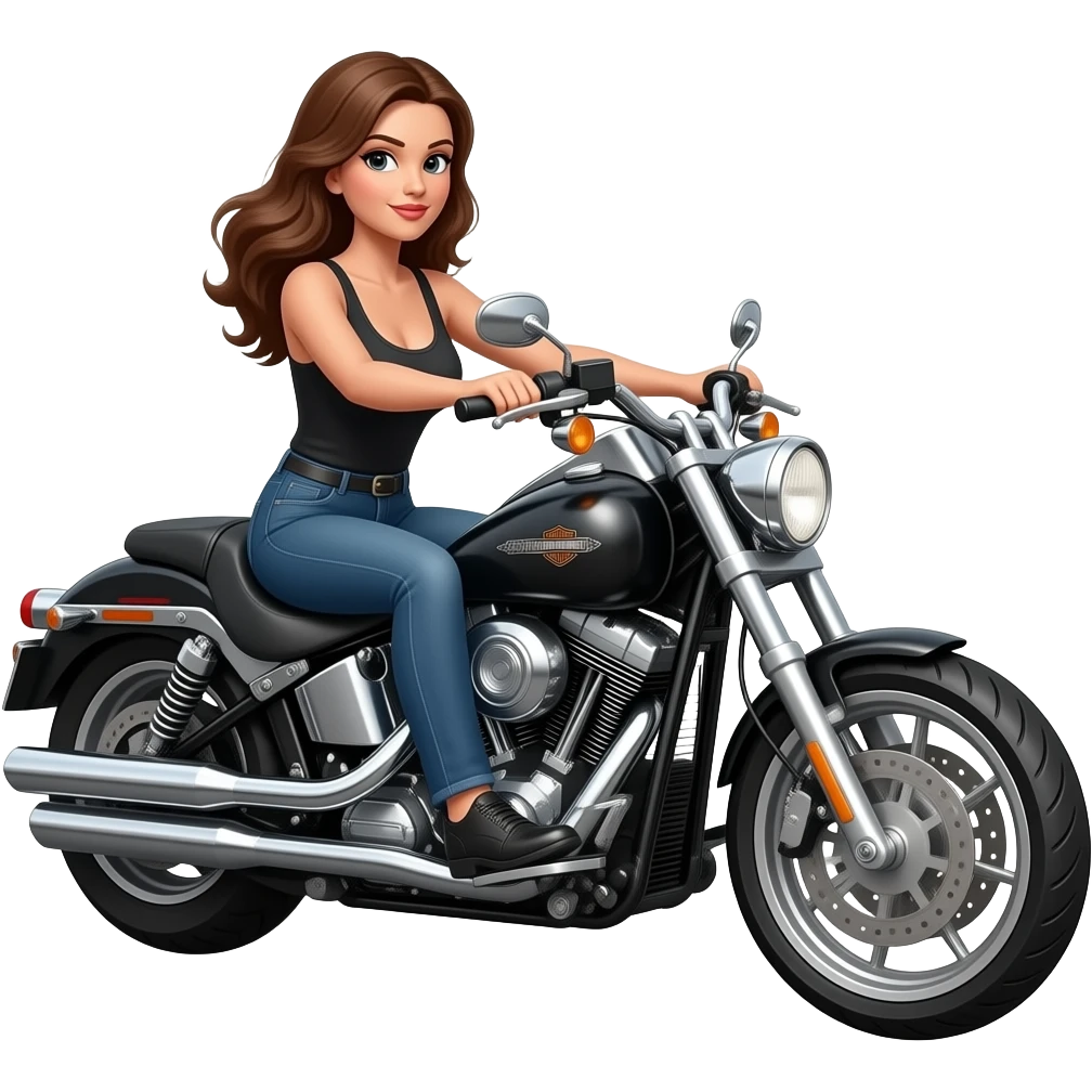 Harley Davidson iron horse metallic road glide  with woman riding emoji