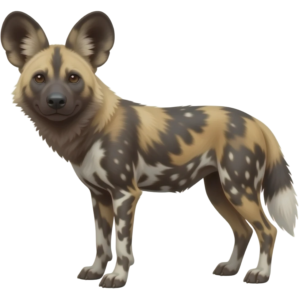 Cartoon afriacn wild dog emoji
