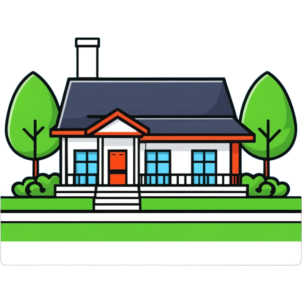 modern house with a for sale sign in front emoji