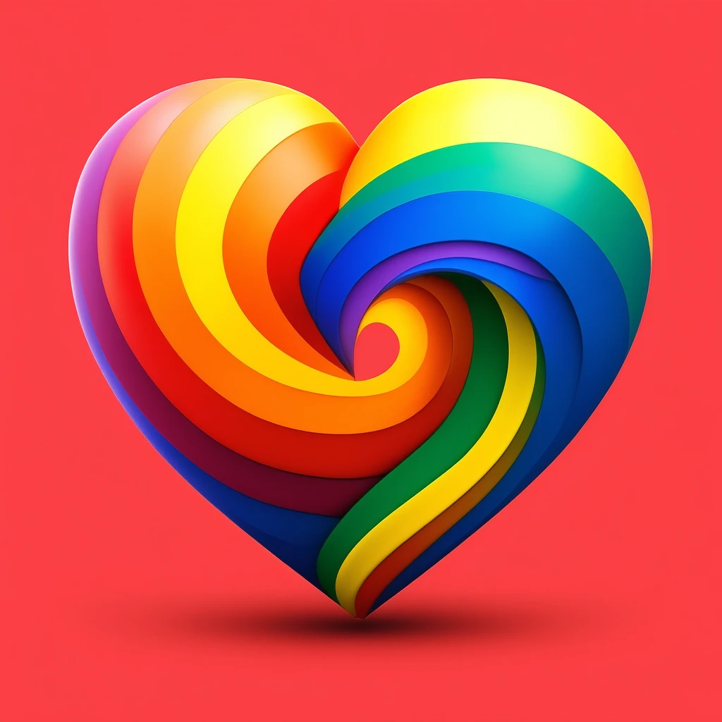 heart with a rainbow swirl emoji
