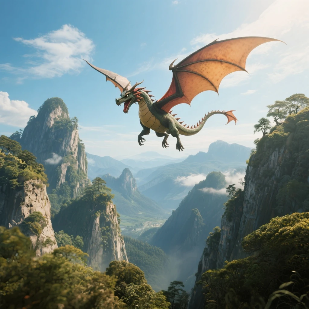Skyland and flying dragon emoji