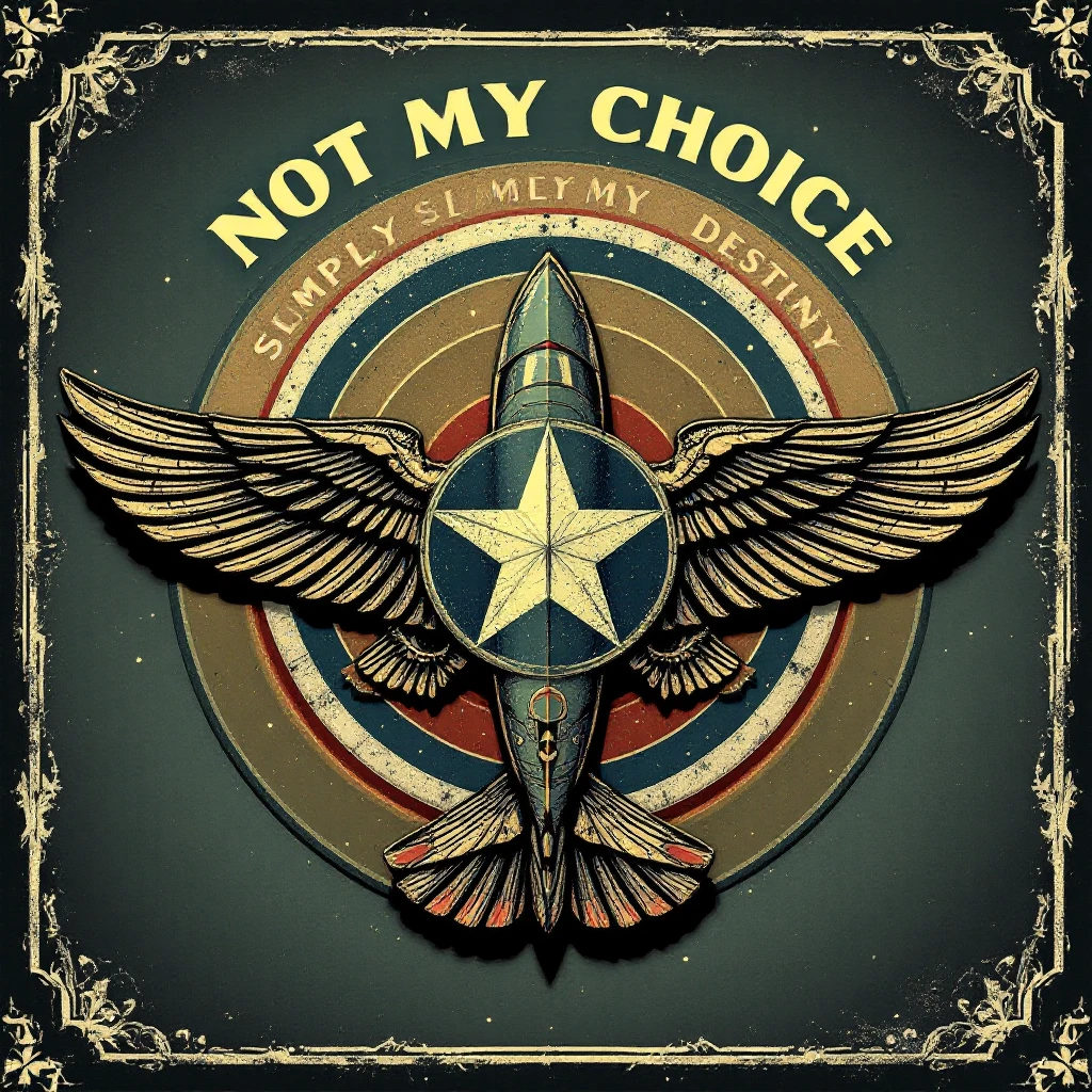 a retro military pinup fuselage decoration for the motto " not my choice, simply my destiny " emoji