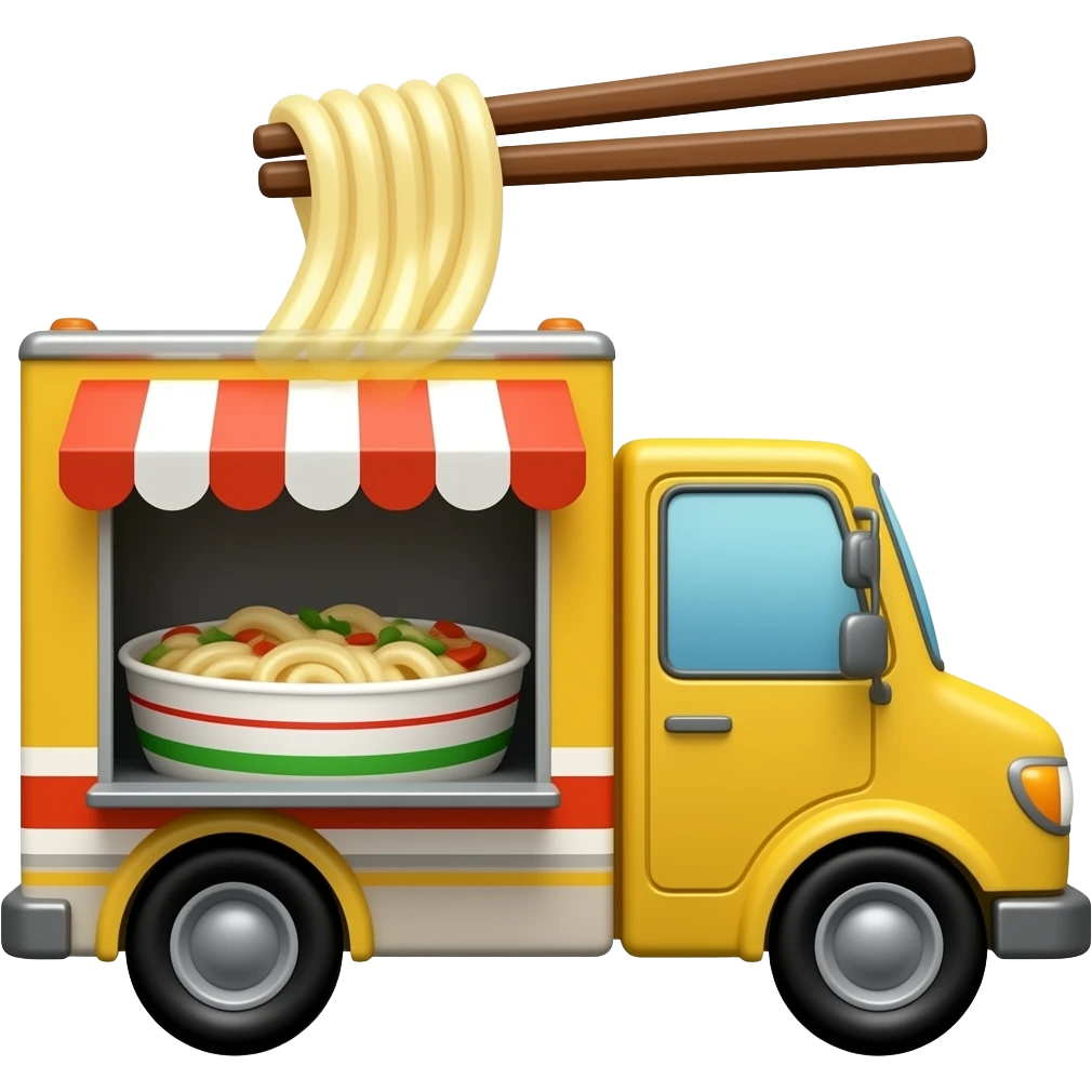 Noodle truck white background emoji