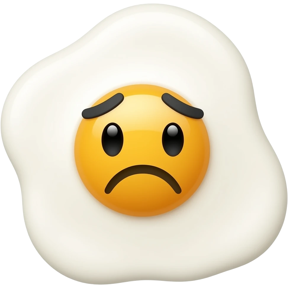 Scrambled eggs with anxious face emoji