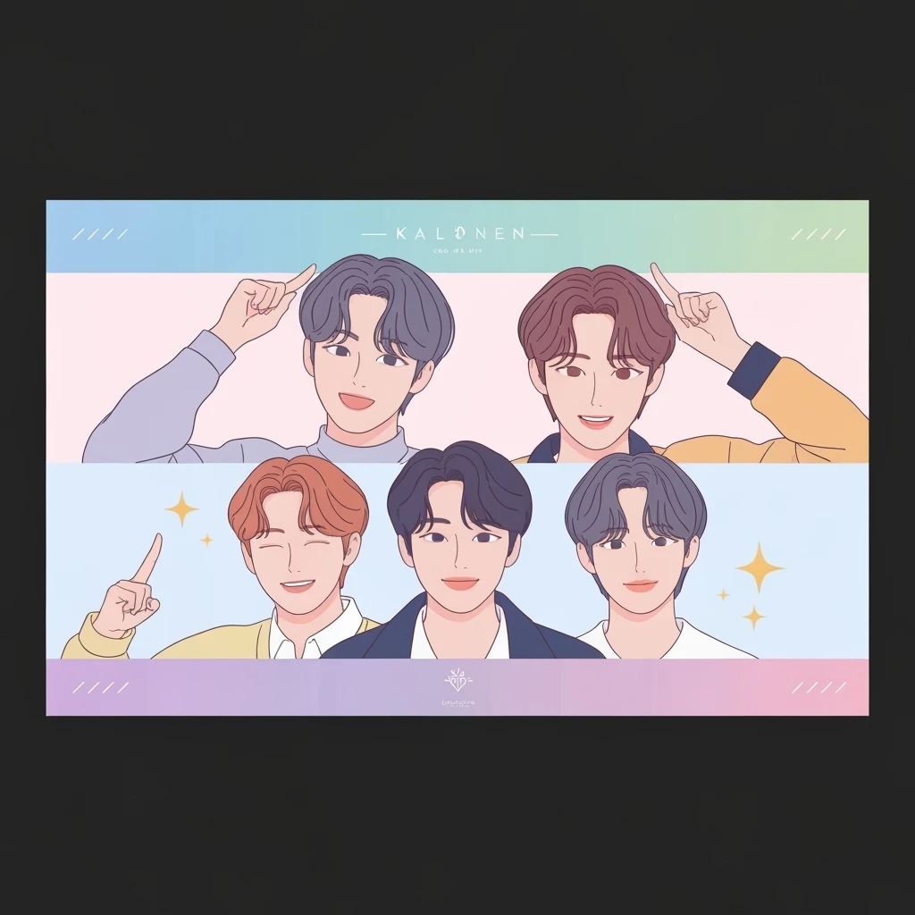 kpop fan banner, cute, expressive, minimal emoji