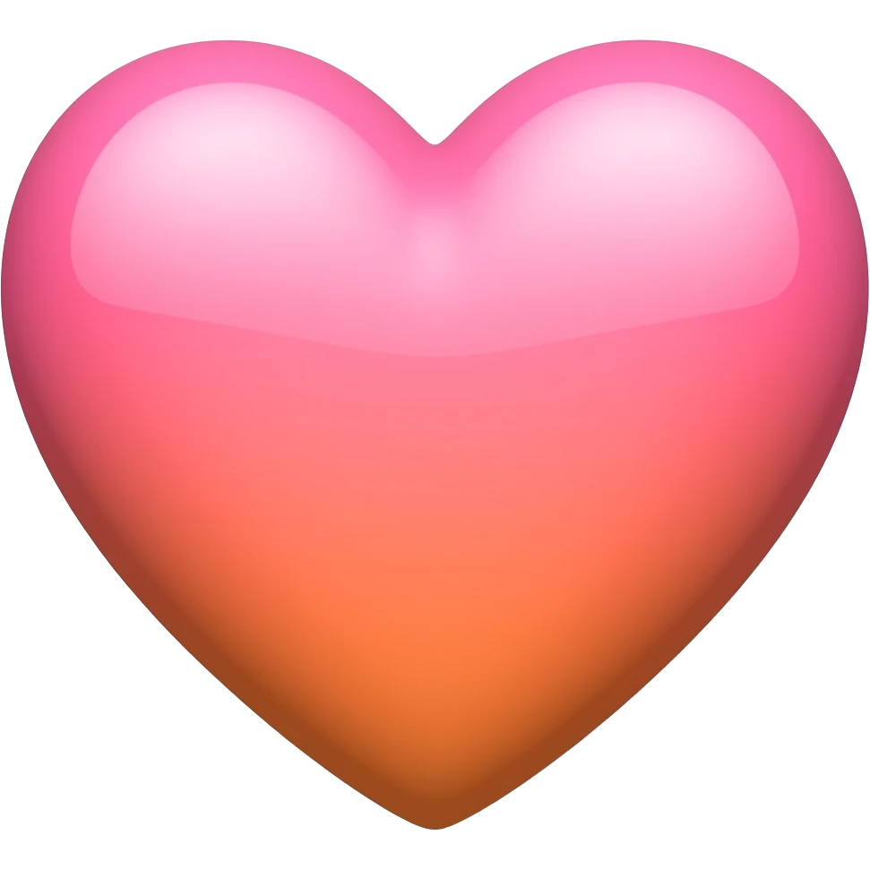 pink and orange ombre heart and gray ombre emoji