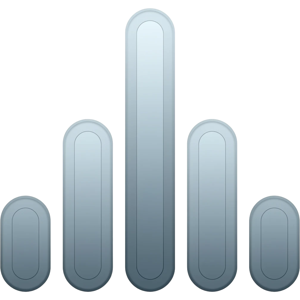 make an emoji with five bar with roundness on them one middle one should be long and other side of two little small and other more smalll emoji
