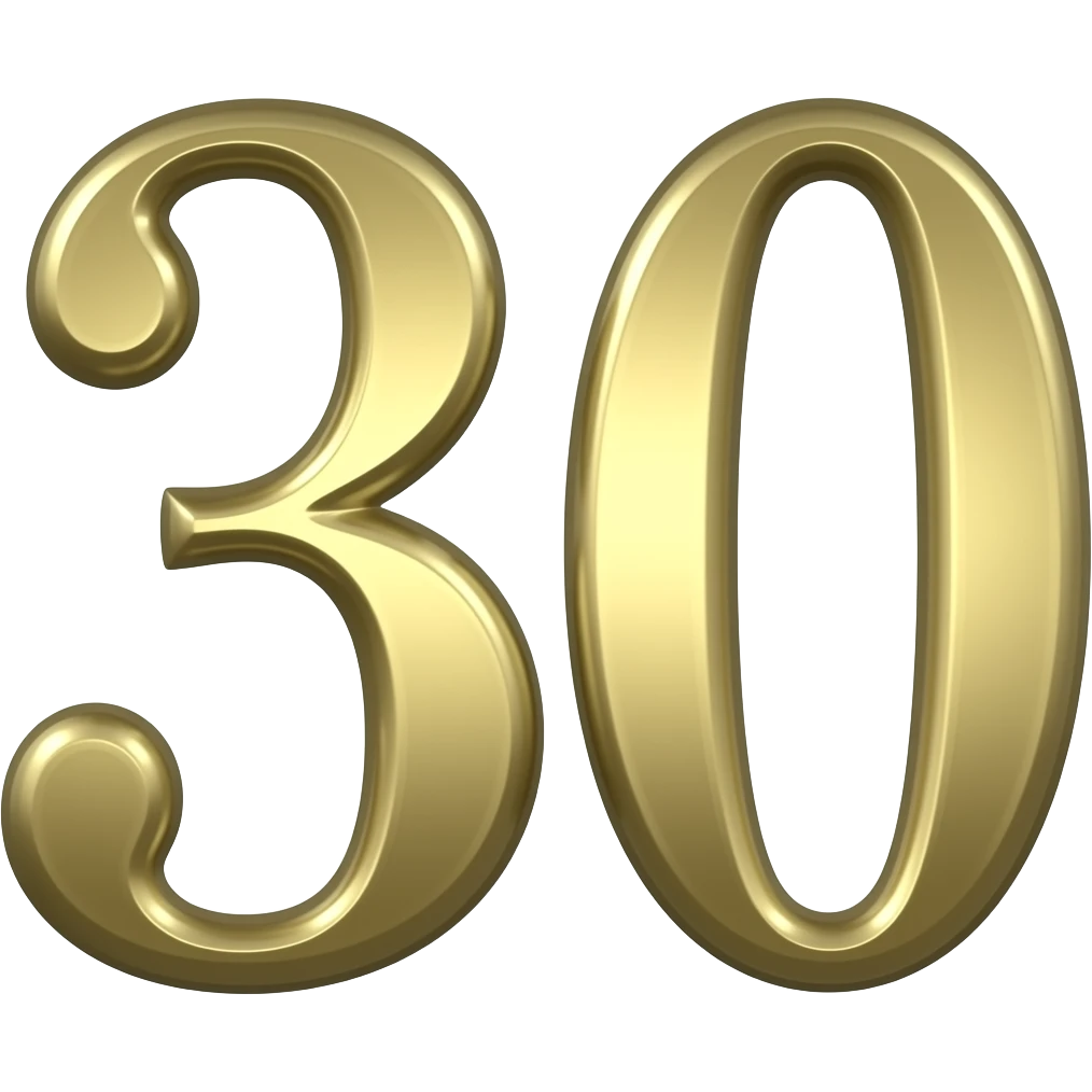 Roman numerals of 30 emoji