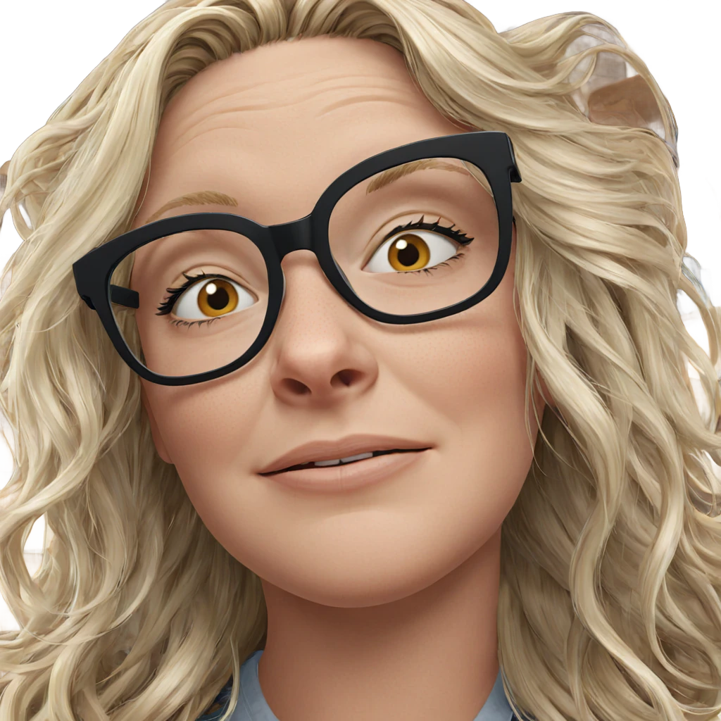 blonde girl with glasses portrait emoji