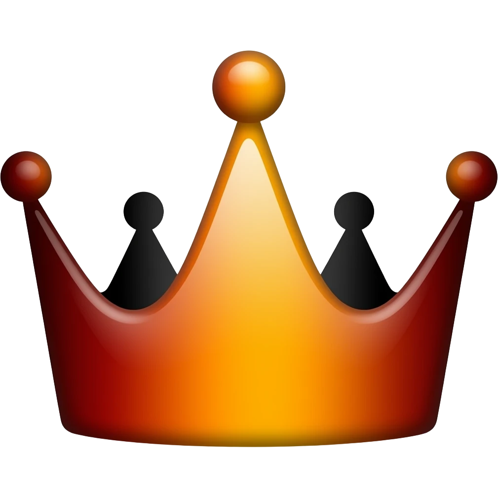 crown emoji space owner space crown emoji in black red orange and yellow all blended together in text black on right side emoji