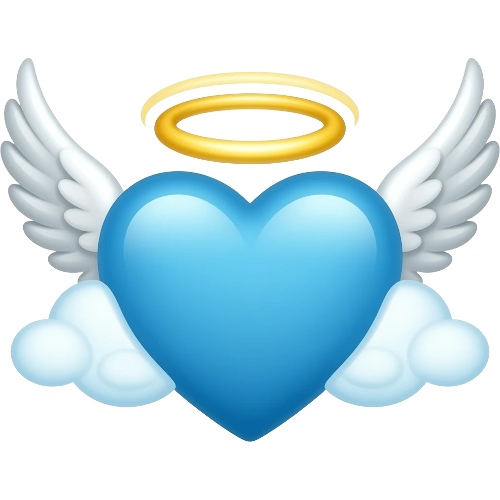 Aile ange coeur bleu emoji