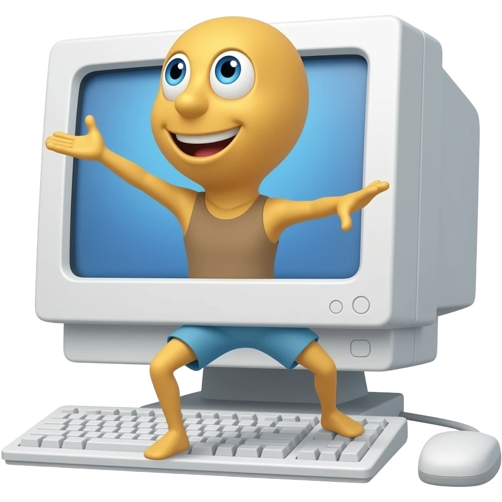 dancing computer emoji