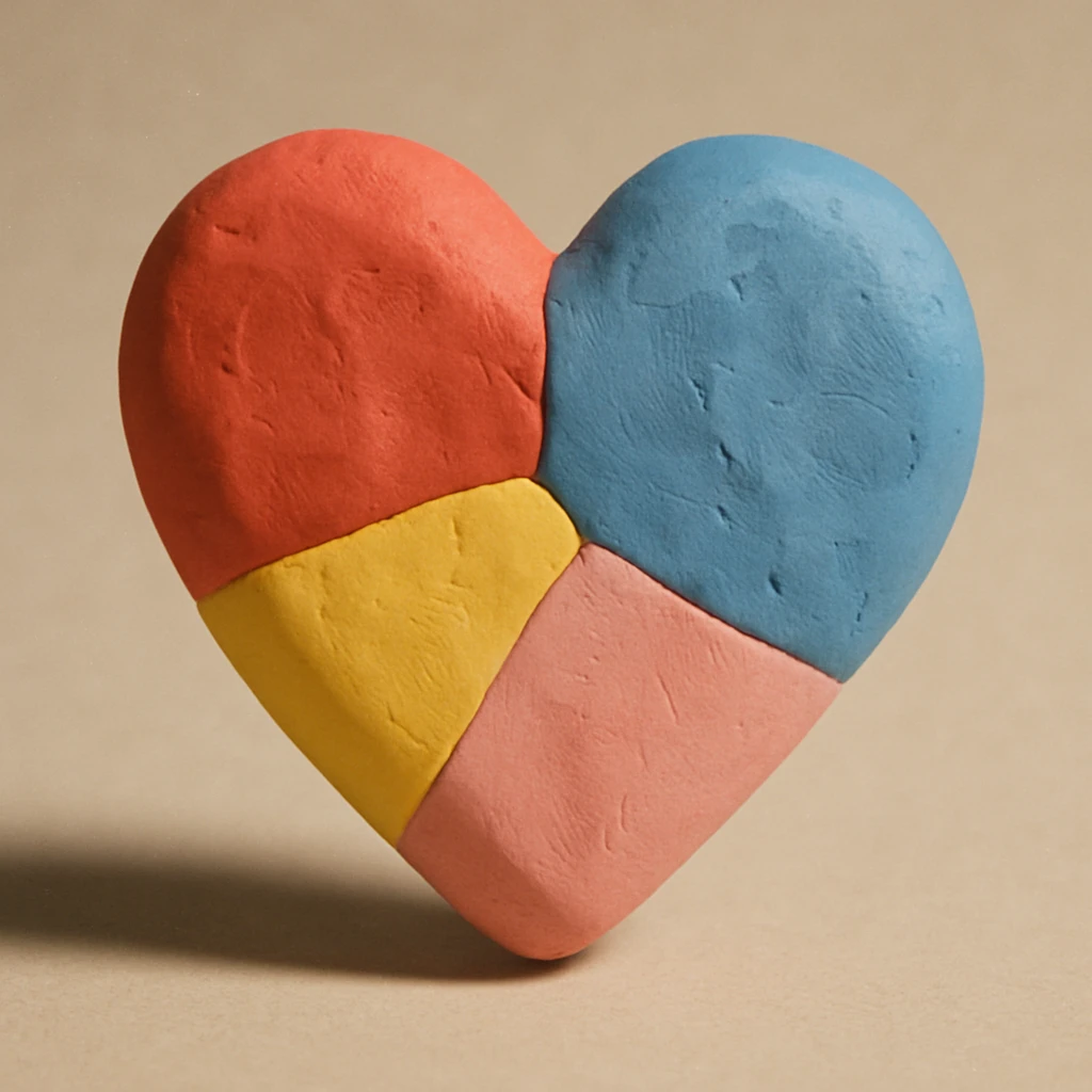 heart, 3D claymation style emoji
