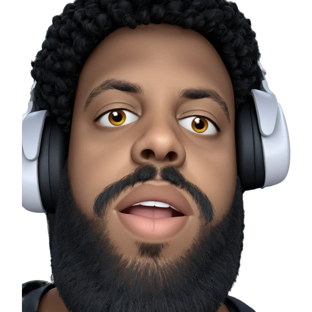 boy with headphones and mustache emoji