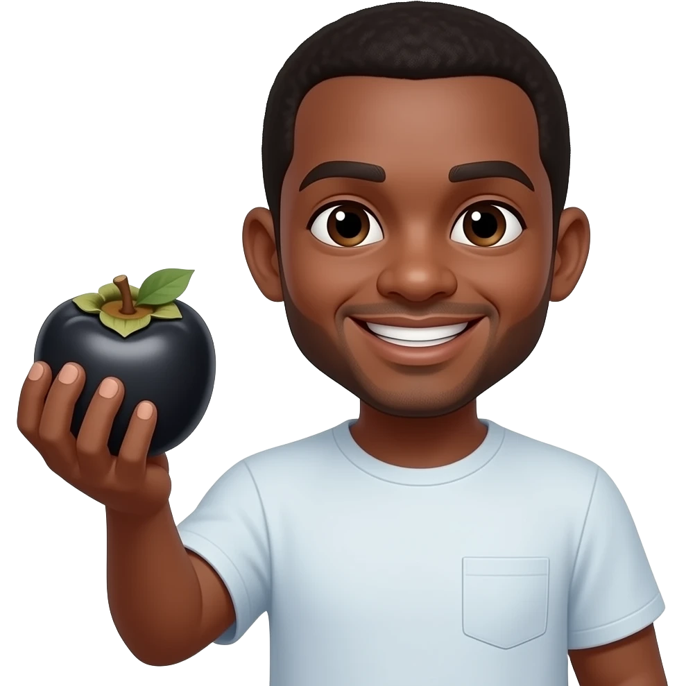 african cheerful black dark-skinned black persimmon fruit emoji