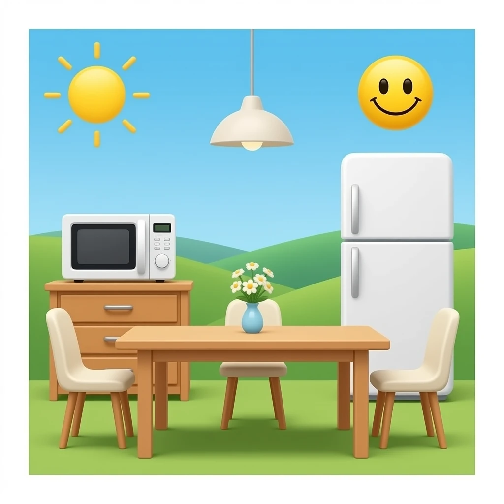 dining room cute clean smiley emoji smiley cute microwave fridge emoji