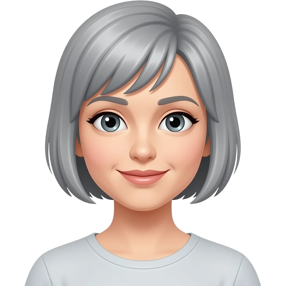 Grey very short hair woman emoji