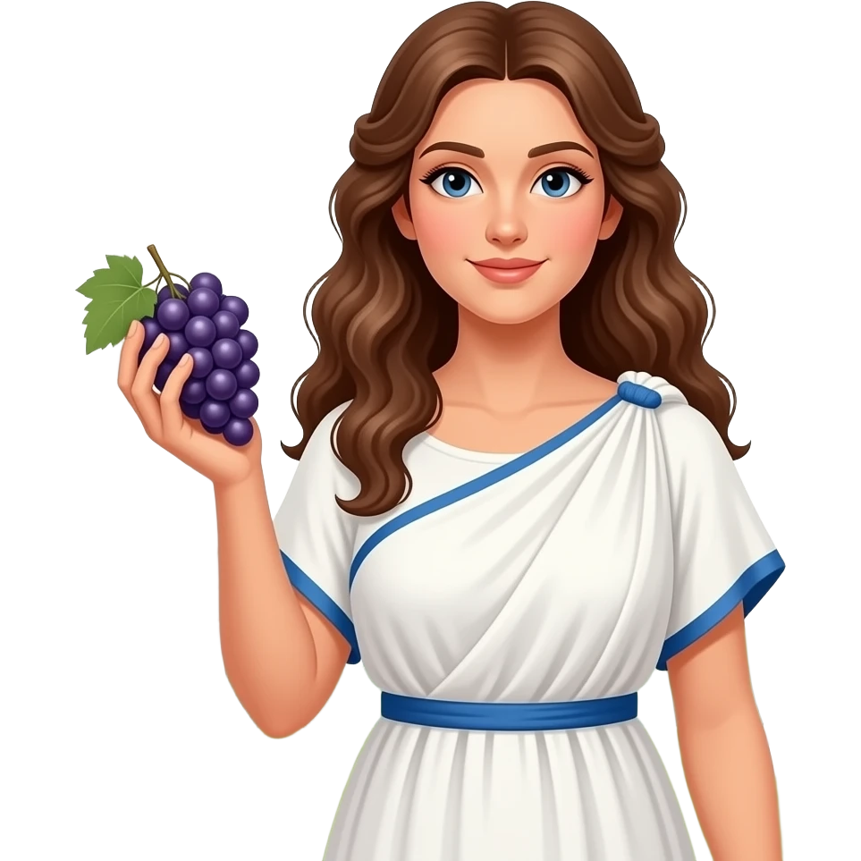 ancient Greek woman holding a bunch of grape in her hand emoji