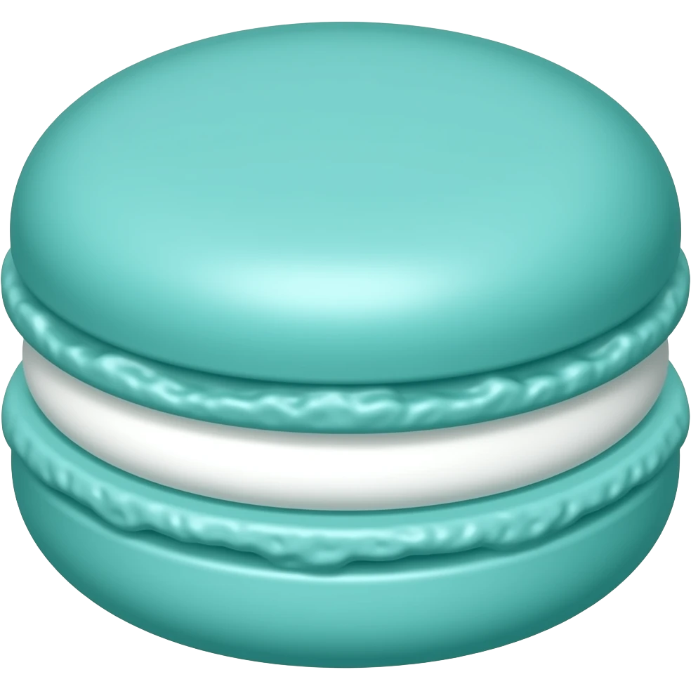 large macaron turquoise pastel, white creaming in the middle emoji