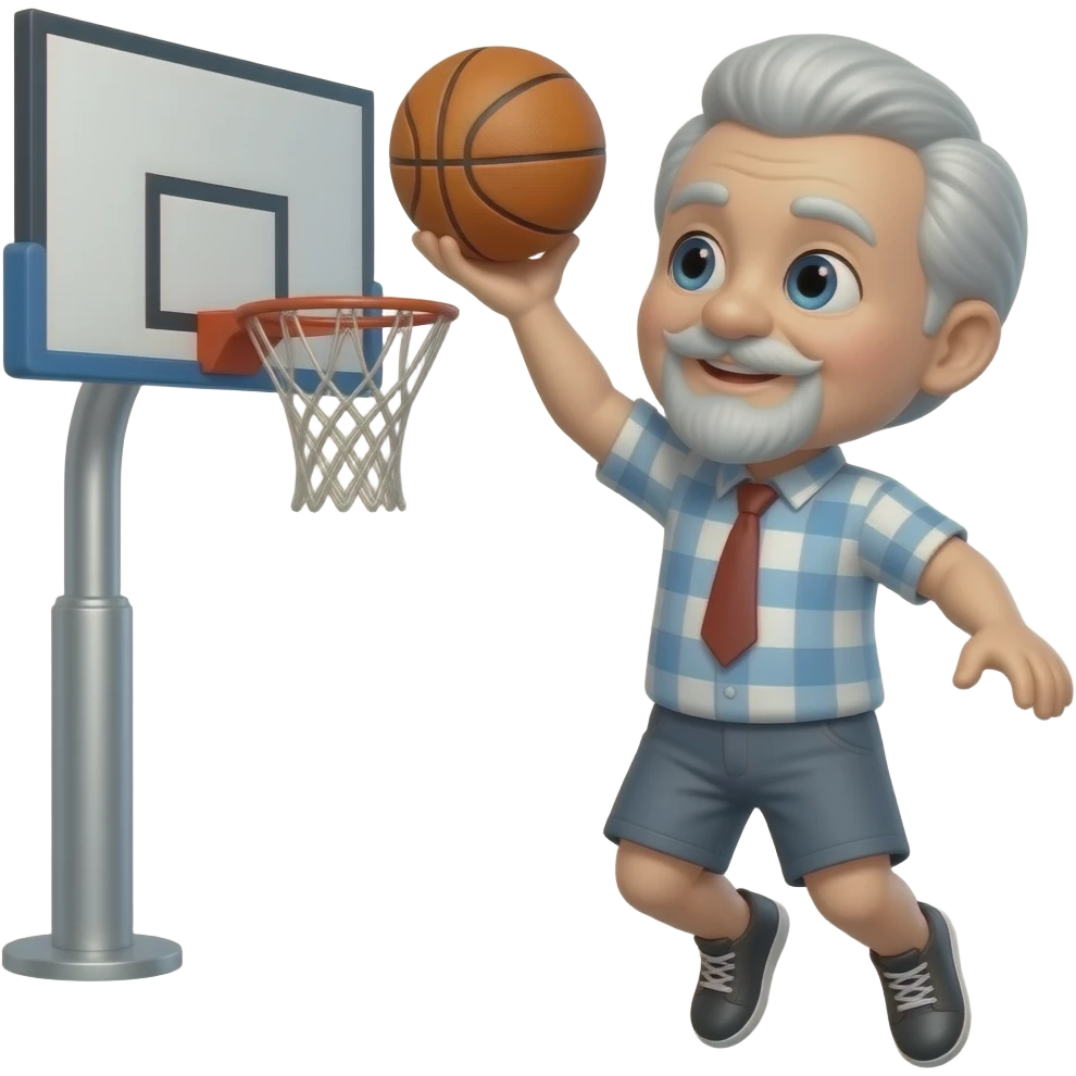 Black withgrandpa dunking basketball  emoji