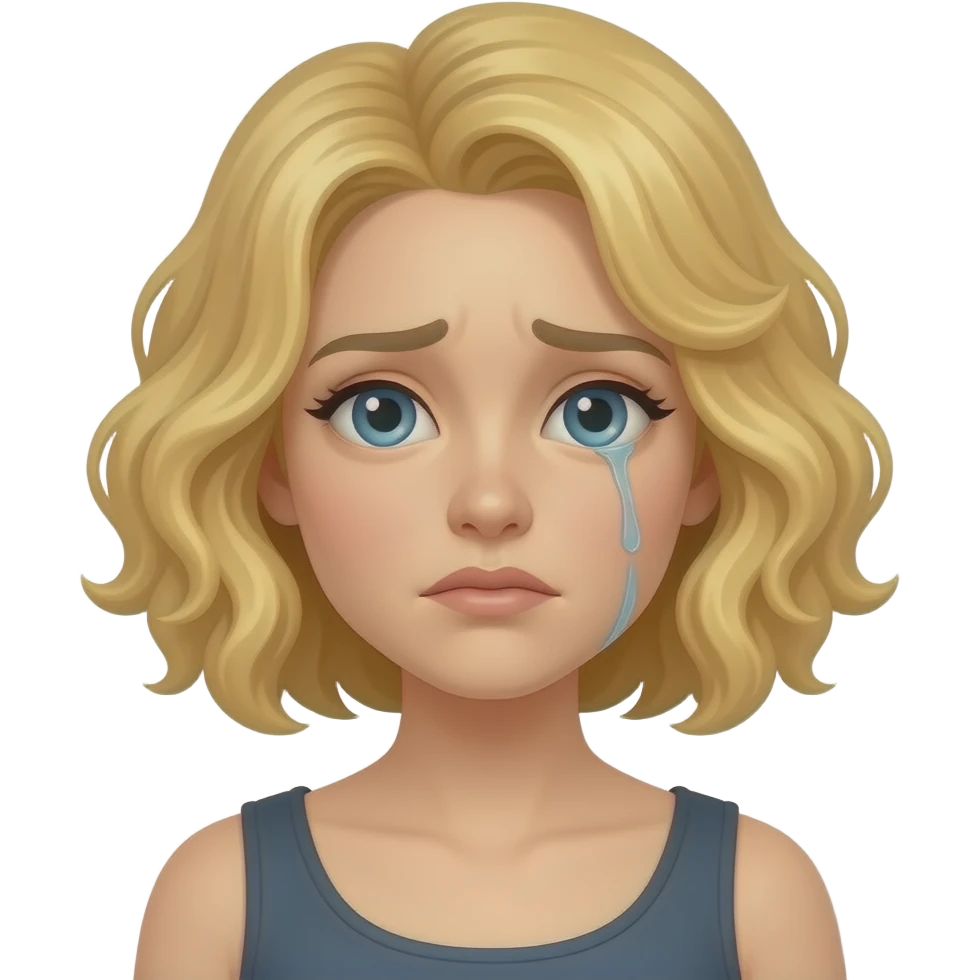 blonde curly bob tired emoji
