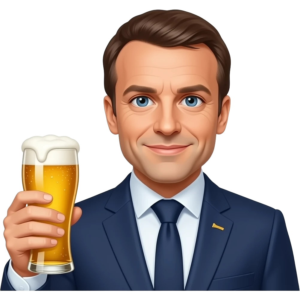 Emmanuel Macron beer emoji
