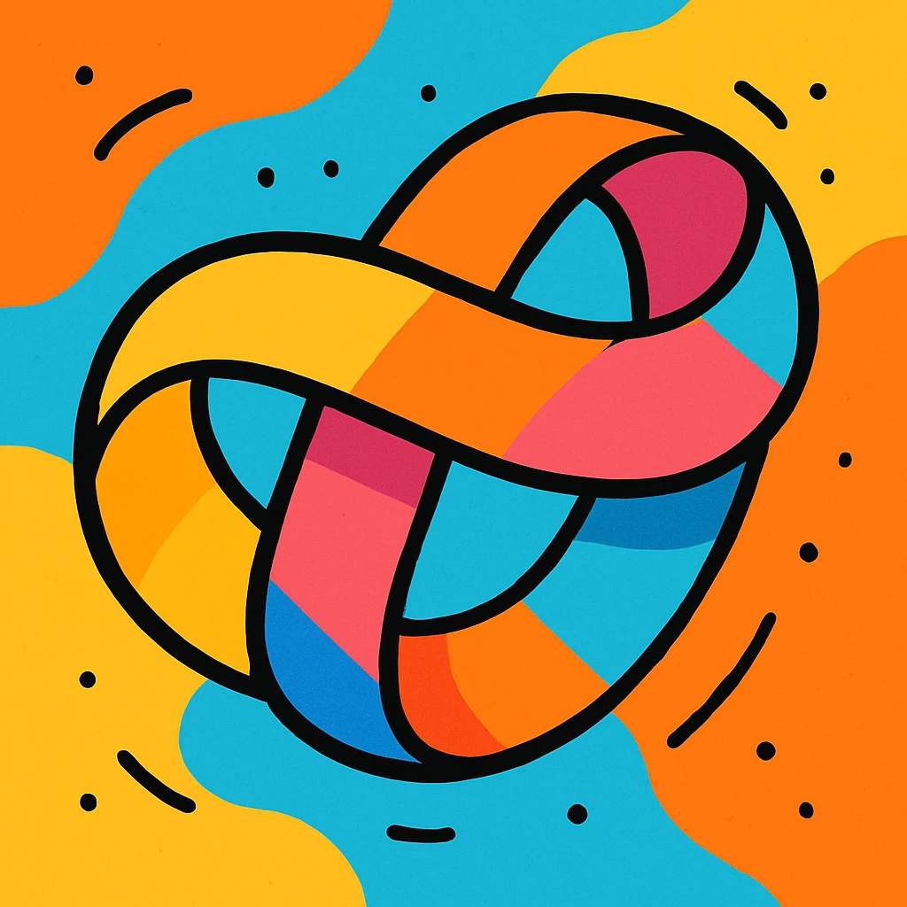 mobius strip, colorful, abstract, playful emoji