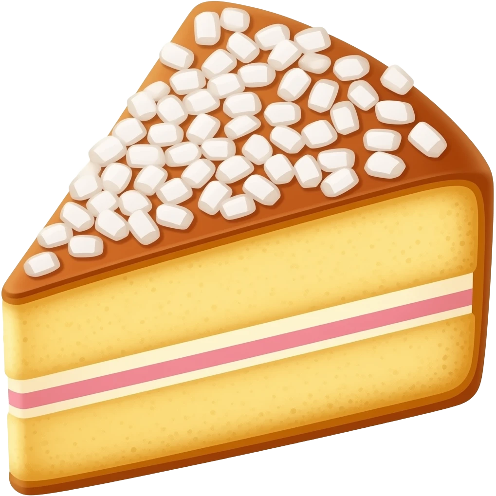 White sprinkled one sliced While cake emoji