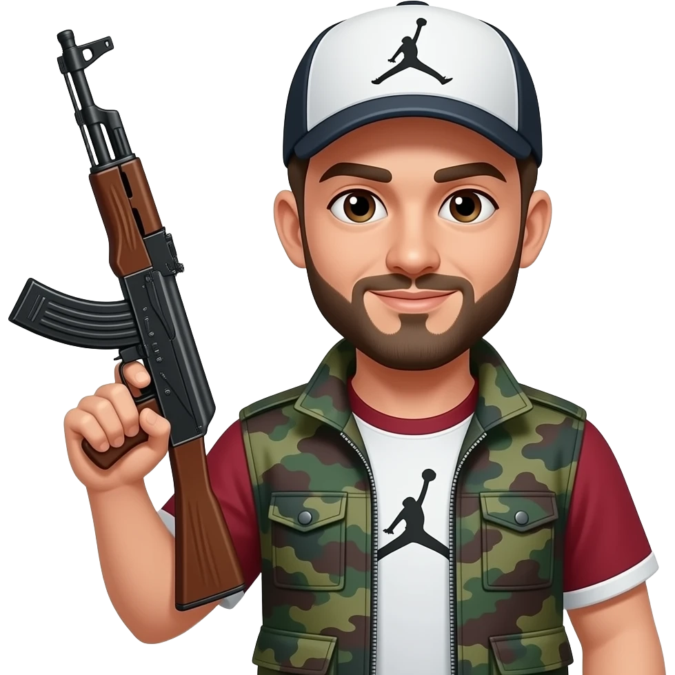 Air jordan with a Ak47 in the hand emoji