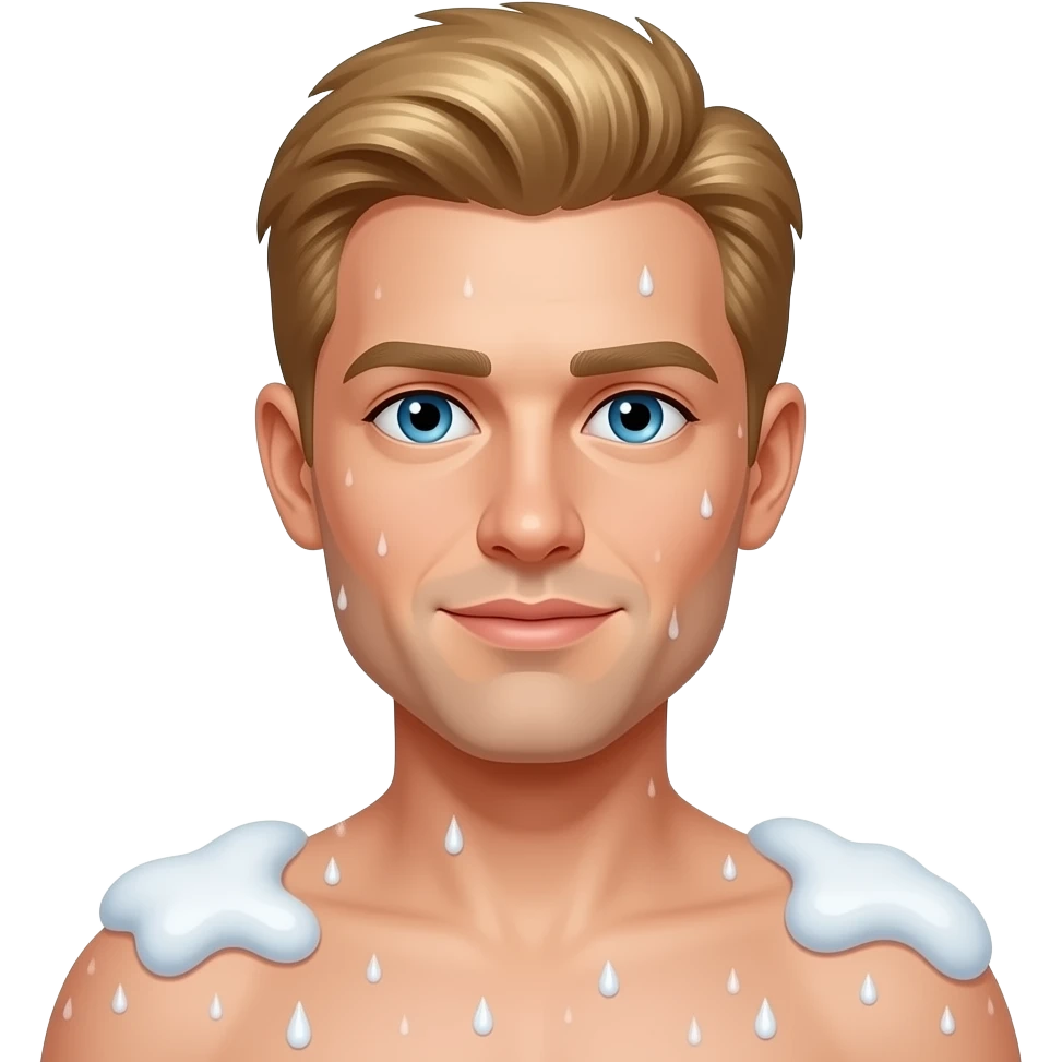 Blonde man in the shower emoji