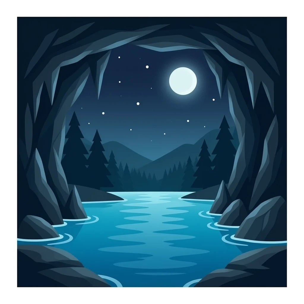 une grotte très sombre il ne doit pas y avoir de l'eau emoji