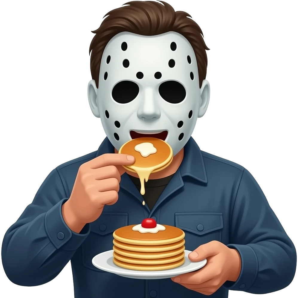 Micheal Myers eating pancakes emoji