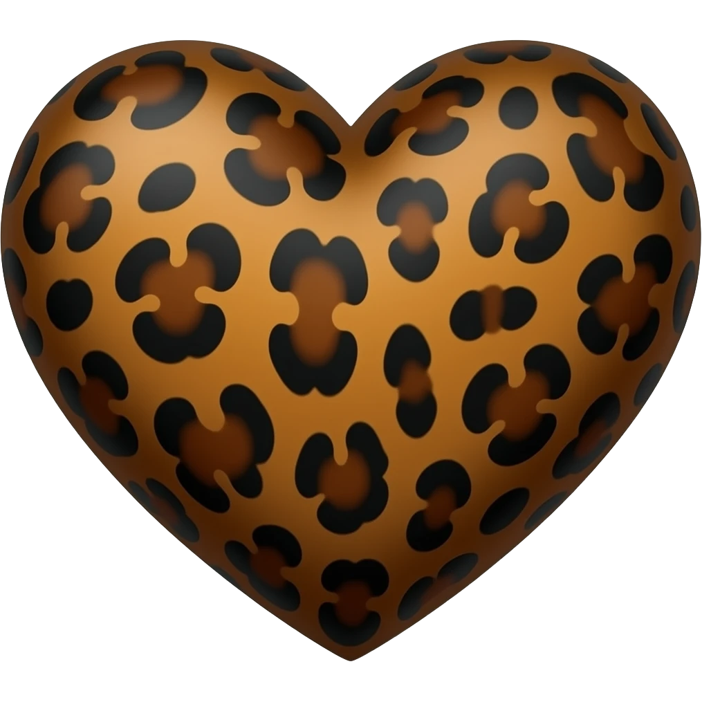 cuore leopardato marrone scuro e nero emoji