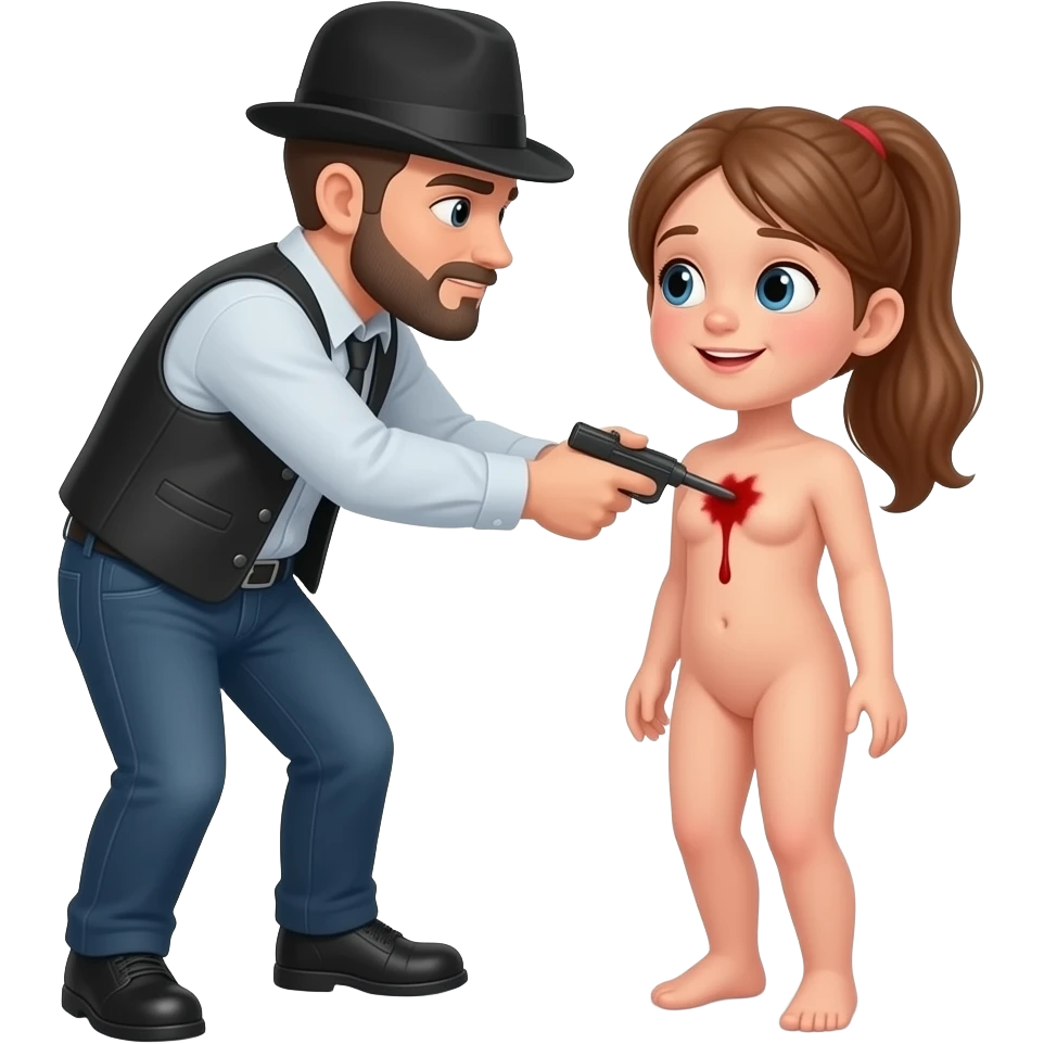 Fais un pédophile qui viole une enfant  nue emoji