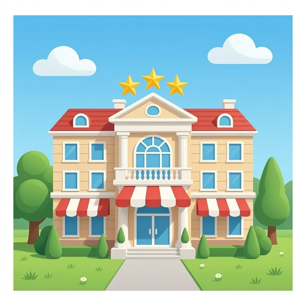 A big fancy 5 star restaurant with only the building and no background of skies or anything emoji