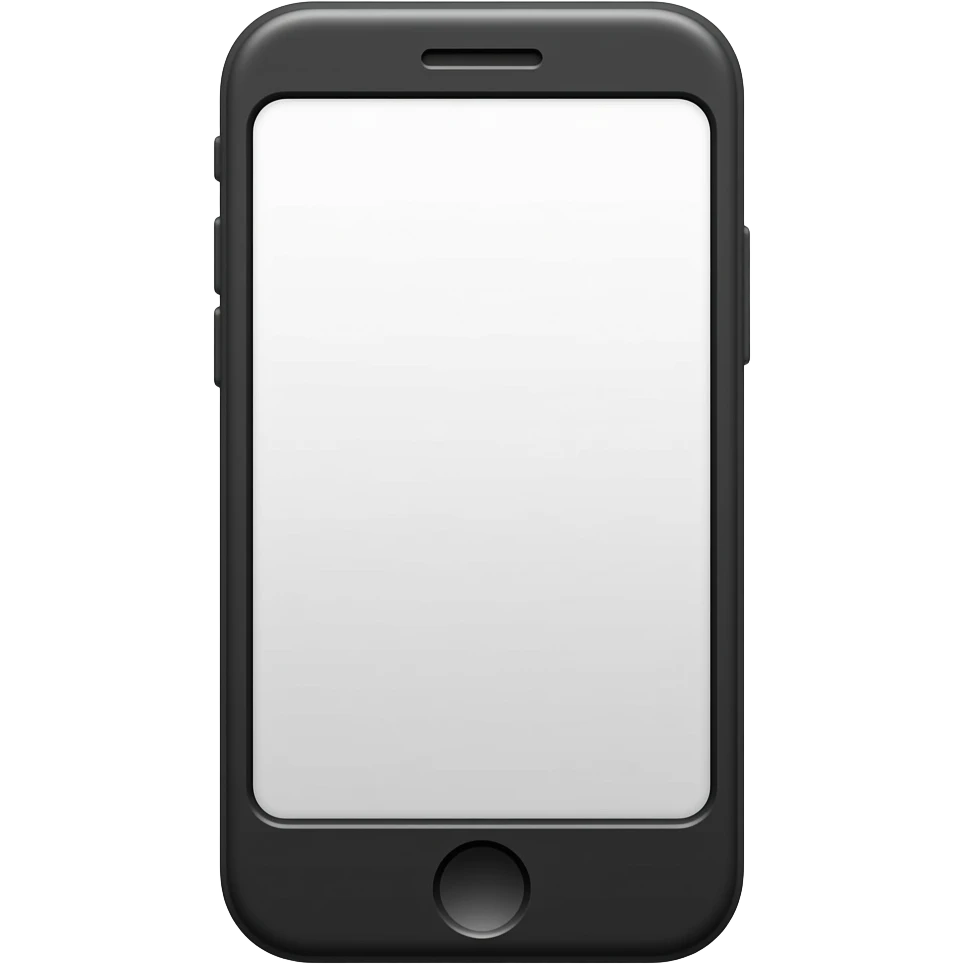 smartphone emoji, thick black outline, simple cartoon, sticker emoji