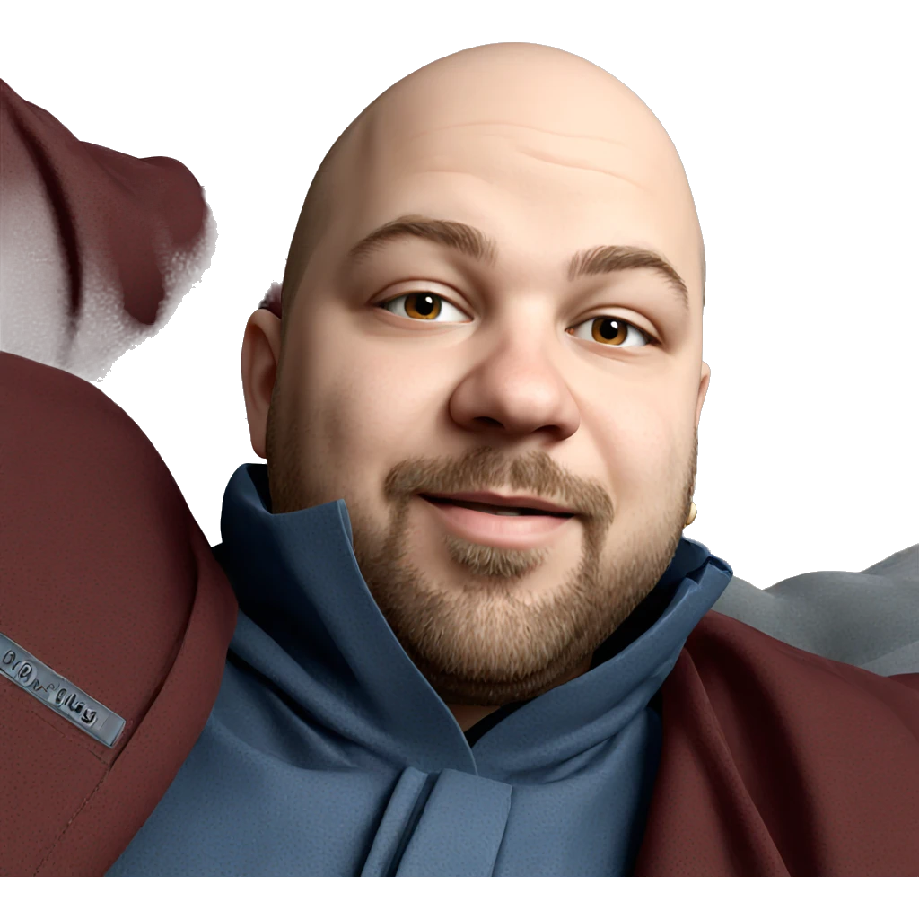 bald man with beard portrait emoji