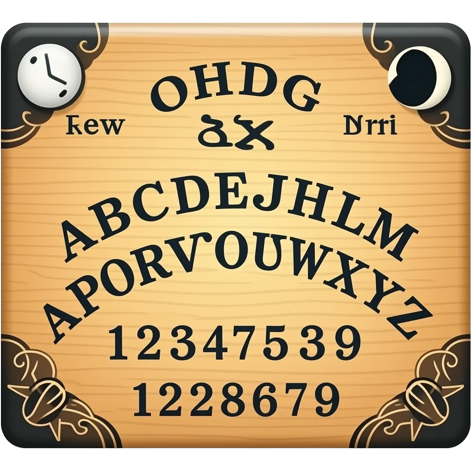 yes Ouija no abcdefghijklmnopqrstuvwxyz 1234567890 emoji