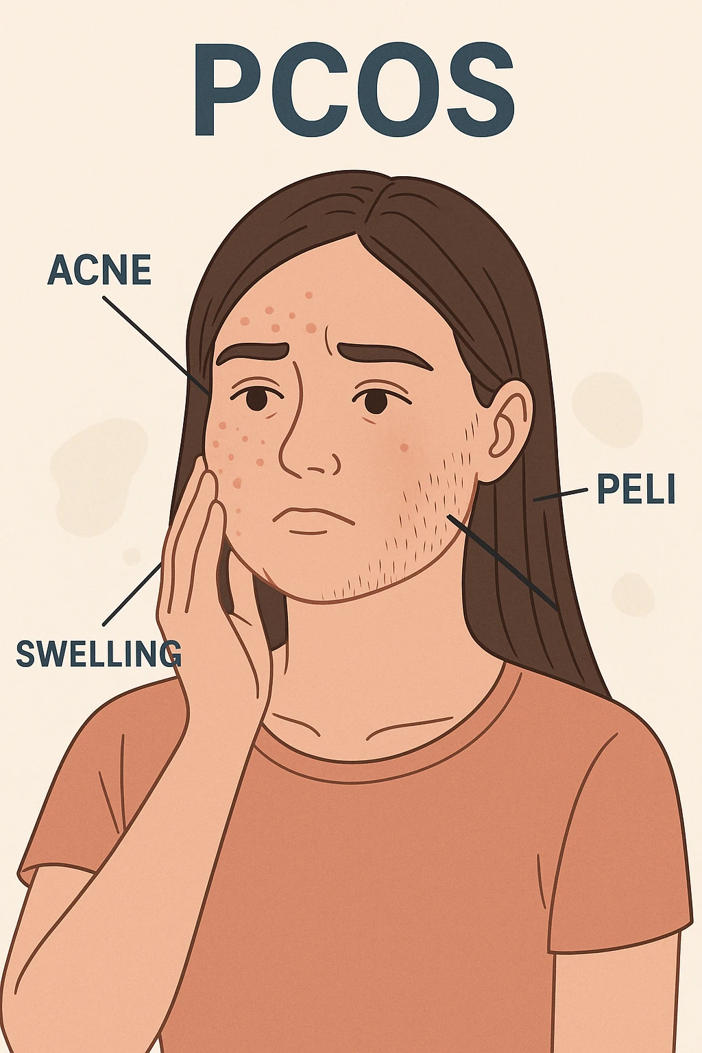 Acne gonfiore e peli per pcos donna emoji