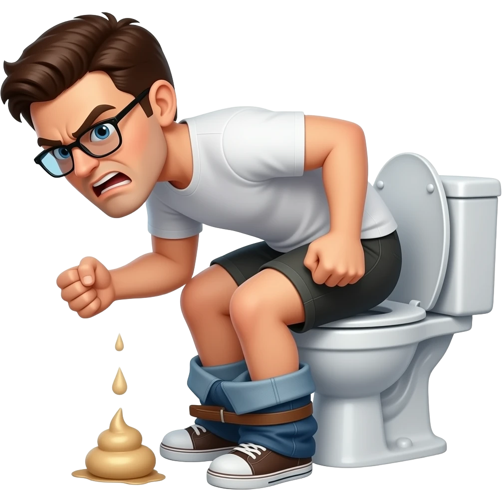 pooping on the toilet aggressively emoji
