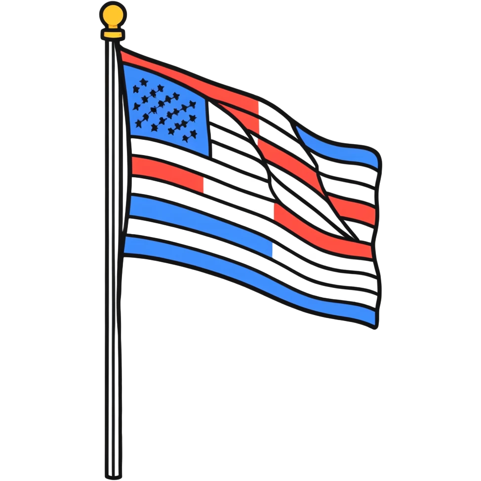 American flag pop art style emoji