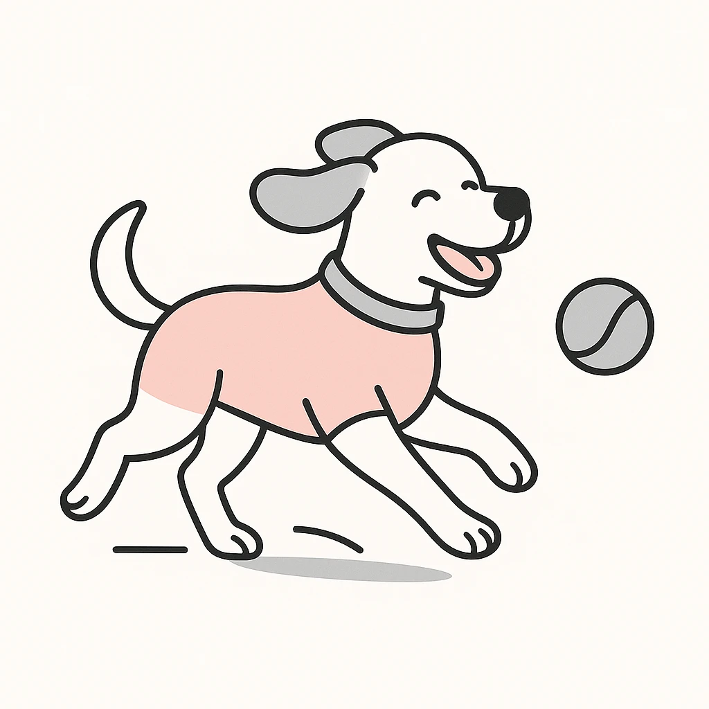 happy dog running after ball emoji